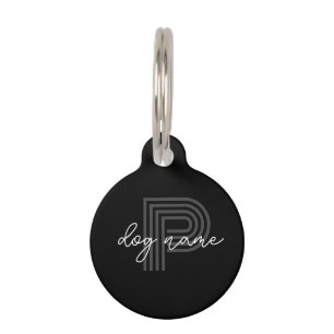 Zwarte kleurenkat- of hondennaam huisdierpenning