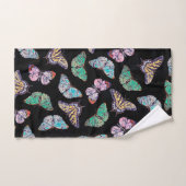 Zwarte kleurige Waterverf Butterflies Bad Handdoek (Handdoek)