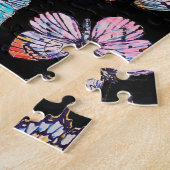 Zwarte kleurige Waterverf Butterflies Legpuzzel (Zijkant)