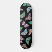 Zwarte kleurige Waterverf Butterflies Persoonlijk Skateboard (Voorkant)