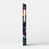Zwarte, kleurrijke abstracte bloemen Case-Mate iPhone case (Achterkant / Links)
