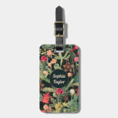 Zwarte kleurrijke cactus bagagelabel (Voorkant verticaal)