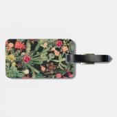 Zwarte kleurrijke cactus bagagelabel (Achterkant horizontaal)