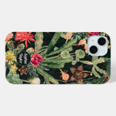 Zwarte kleurrijke cactus Case-Mate iPhone case (Achterkant (horizontaal))
