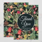 Zwarte  kleurrijke cactus kaart (Voorkant / Achterkant)