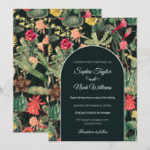 Zwarte kleurrijke cactus kaart (Voorkant / Achterkant)