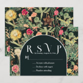 Zwarte kleurrijke cactus kaart (Voorkant / Achterkant)