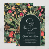 Zwarte kleurrijke cactus kaart (Voorkant / Achterkant)