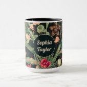 Zwarte kleurrijke cactus mok (Midden)