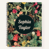 Zwarte  kleurrijke cactus notitieboek (Voorkant)