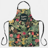 Zwarte kleurrijke cactus schort (Voorkant)