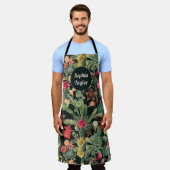 Zwarte kleurrijke cactus schort (Gedragen)