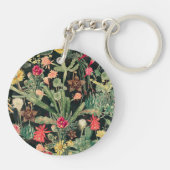 Zwarte  kleurrijke cactus sleutelhanger (Achterkant)