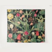 Zwarte  kleurrijke cactus wandkleed (Voorkant (horizontaal))