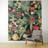 Zwarte  kleurrijke cactus wandkleed (In situ)