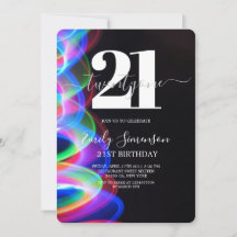 Zwarte kleurrijke minimalist 21ste verjaardag