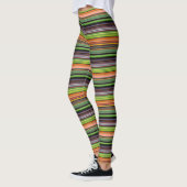 Zwarte kleurrijke strepen bevestigen leggings (Links)
