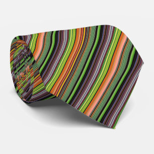 Zwarte kleurrijke strepen bevestigen stropdas