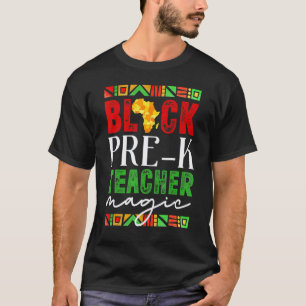 Zwarte kleuterleraar Magie Zwarte Geschiedenis Maa T-shirt