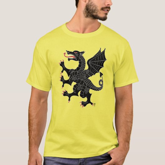 Zwarte Klimmende Draak T-shirt (Voorkant)