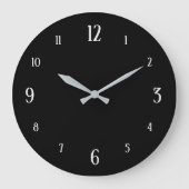 Zwarte klok met witte getallen Modern (Voorkant)