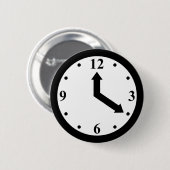 Zwarte klok ronde button 5,7 cm (Voorkant /achterkant)