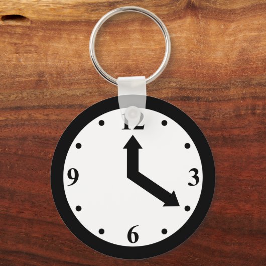 Zwarte klok sleutelhanger (Voorkant)