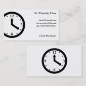 Zwarte klok visitekaartje (Voorkant / Achterkant)
