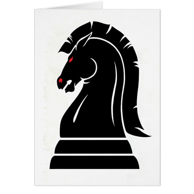 Zwarte Knight Chess Card (Voorkant)