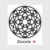 Zwarte Knoop Mandala Sticker (Vel)