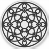 Zwarte Knoop Mandala Sticker (Voorkant)