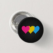 Zwarte knop pansexualiteitsvlag ronde button 3,2 cm (Voorkant /achterkant)