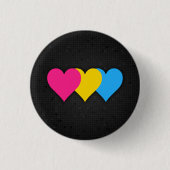 Zwarte knop pansexualiteitsvlag ronde button 3,2 cm (Voorkant)