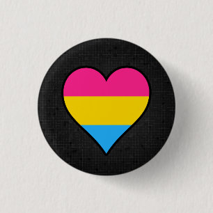 Zwarte knop pansexualiteitsvlag ronde button 3,2 cm