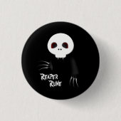 zwarte knop Reaper Rune Ronde Button 3,2 Cm (Voorkant)