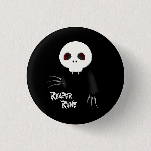 zwarte knop Reaper Rune Ronde Button 3,2 Cm (Voorkant)