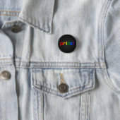 zwarte knop voor LGBT-regenboogpride Ronde Button 3,2 Cm (In situ)