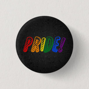 zwarte knop voor LGBT-regenboogpride Ronde Button 3,2 Cm