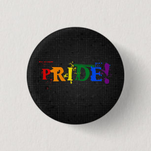 zwarte knop voor LGBT-regenboogpride Ronde Button 3,2 Cm