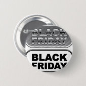 Zwarte knop vrijdag zilver ronde button 5,7 cm (Voorkant /achterkant)