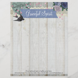  zwarte kobalt Blue Shabby Chic Craft Briefhoofd Sjabloon