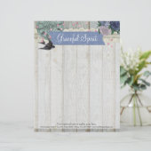  zwarte kobalt Blue Shabby Chic Craft Briefhoofd Sjabloon (Staand voorkant)