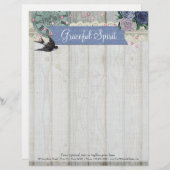  zwarte kobalt Blue Shabby Chic Craft Briefhoofd Sjabloon (Voorkant / Achterkant)