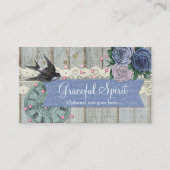  zwarte kobalt Blue Shabby Chic Craft Visitekaartje (Voorkant)