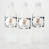 Zwarte Koe Afdrukhoogland Koe Baby shower Waterfles Etiket (Flessen)