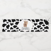 Zwarte Koe Afdrukhoogland Koe Baby shower Waterfles Etiket (Enkel label)
