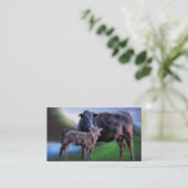 Zwarte Koe en kalf Visitekaartje (Staand voorkant)