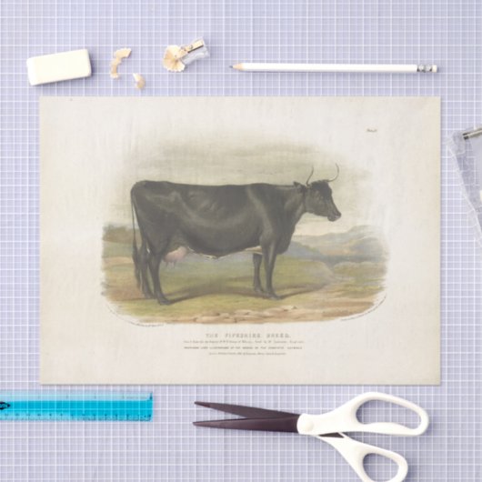 Zwarte Koe Ephemera Decoupage  Boerderij Tissuepapier (Craft)