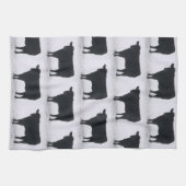 Zwarte Koe in de sneeuwkeuken Theedoek (Horizontaal)