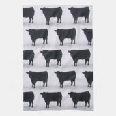 Zwarte Koe in de sneeuwkeuken Theedoek (Verticaal)